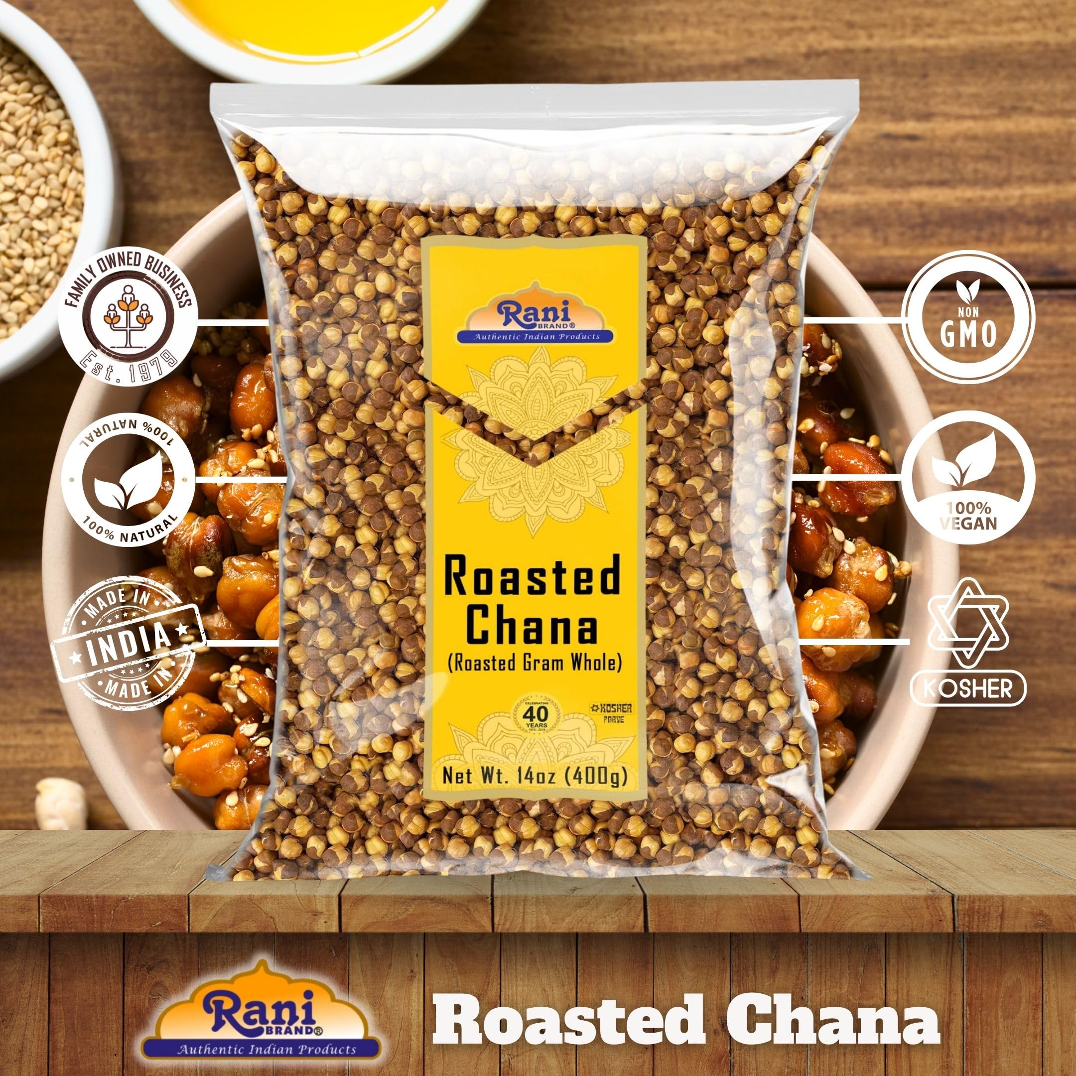 Amazon.com : Rani Roasted Chana (Chickpeas) Plain Flavor 14oz